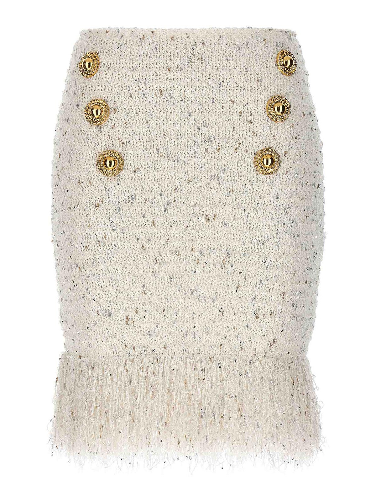 Fringed Tweed Skirt