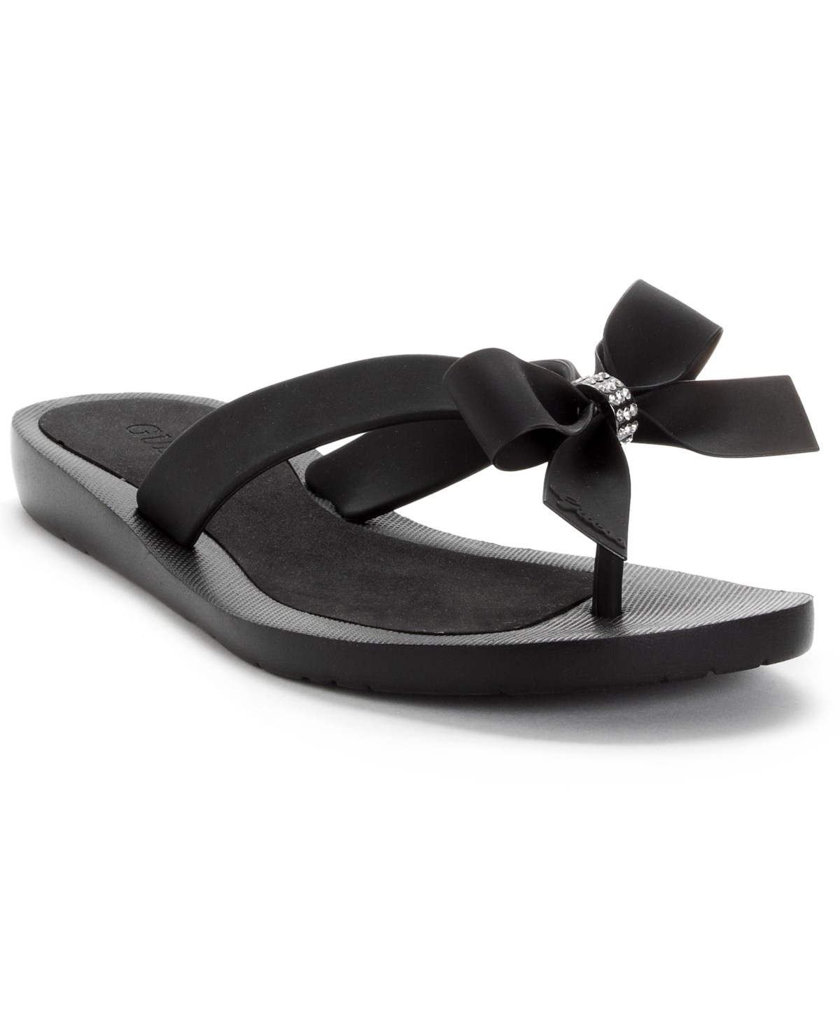 Women's Tutu Bow Flip Flops - Black