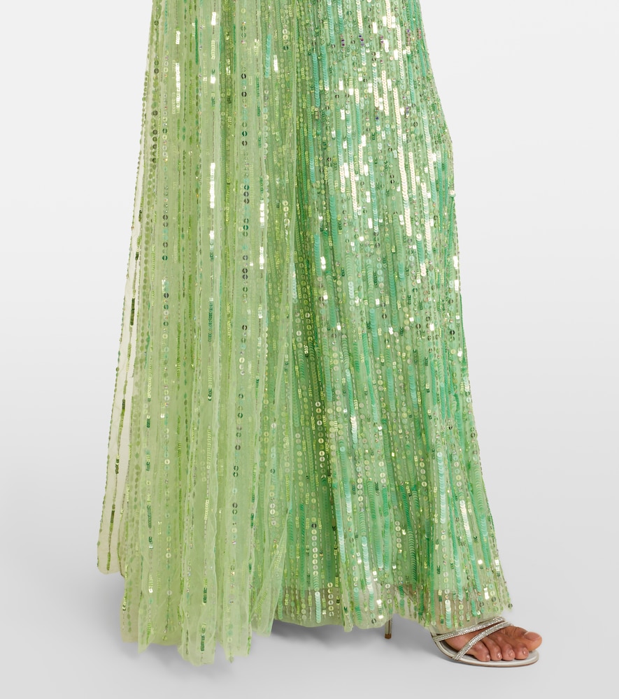 Opera embellished caped gown