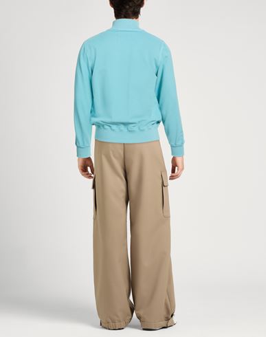 Man Sweatshirt Turquoise Size L Cotton, Elastane