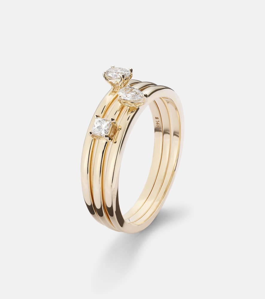 Stone and Strand 14kt gold ring with diamonds