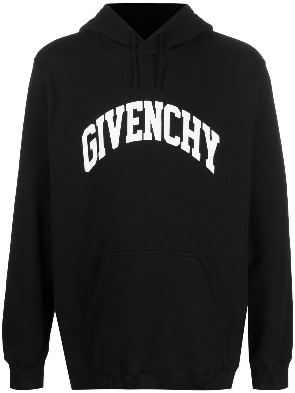 Logo-print cotton hoodie - Black