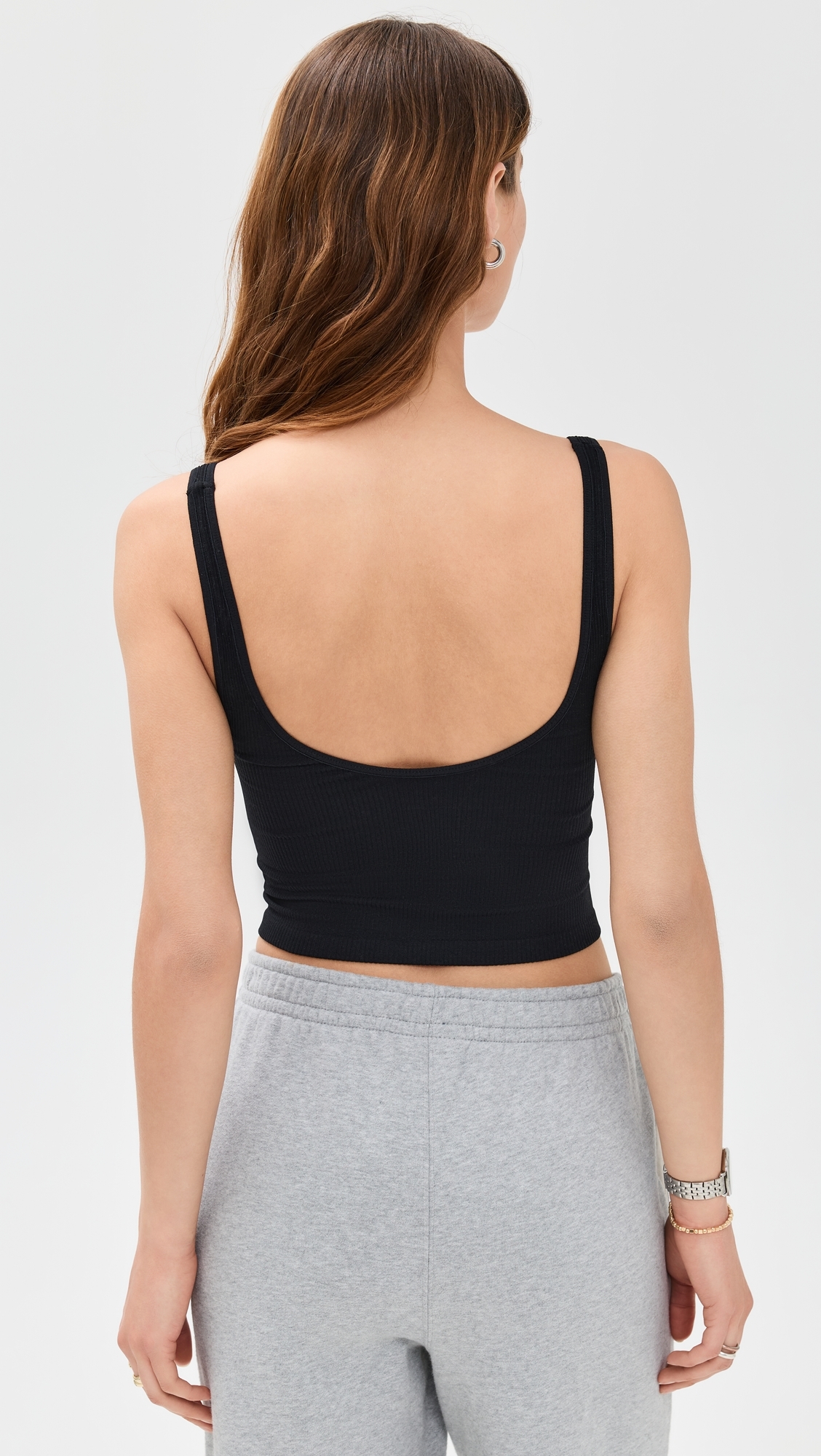 Meg Seamless Crop Tank Black L