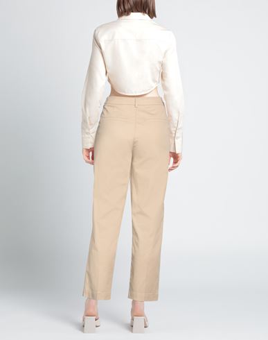Woman Pants Beige Size 2 Cotton, Elastane
