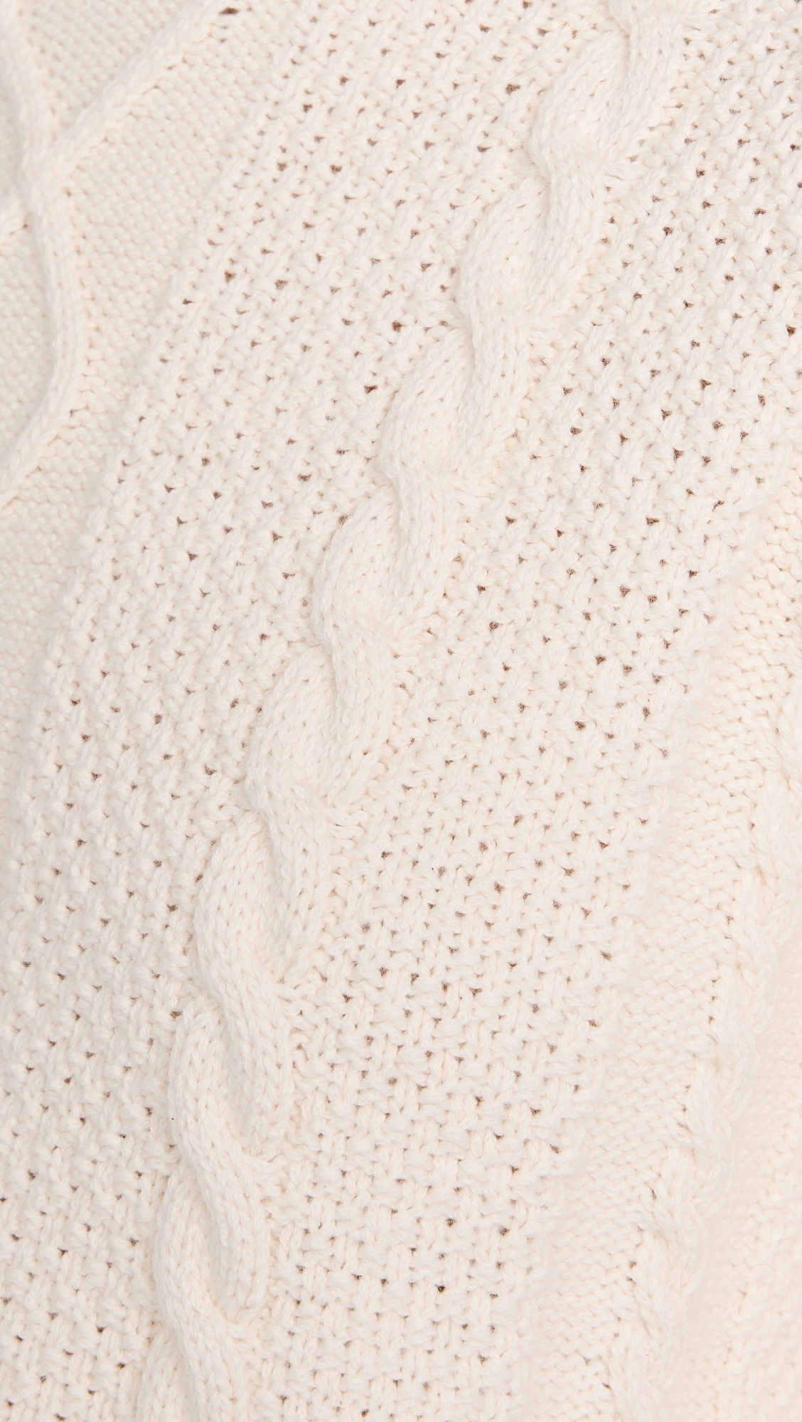 Cable Cropped Crew Sweater Ivory