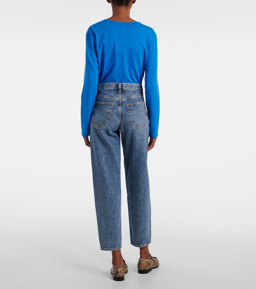 Candle mid-rise barrel-leg jeans