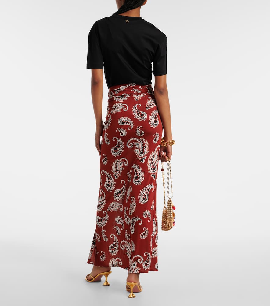 Paisley jersey maxi skirt