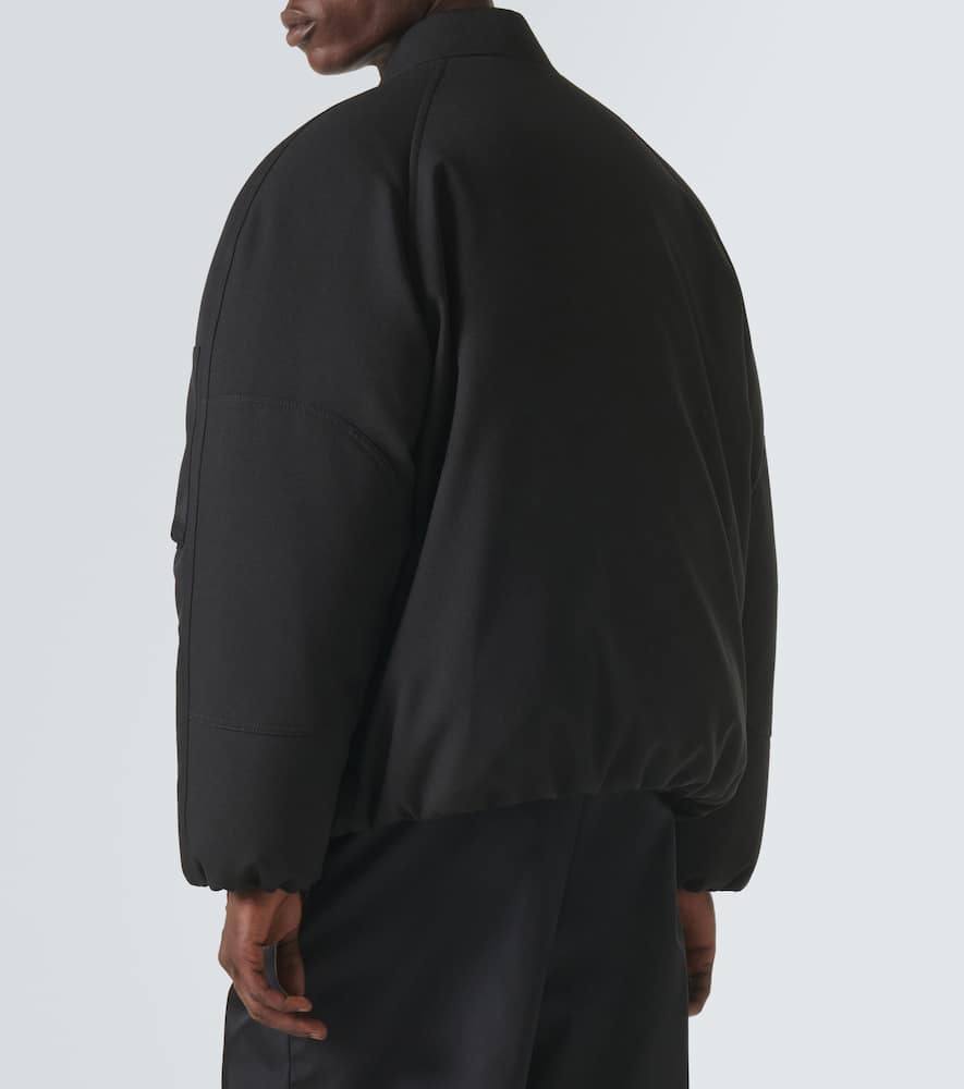 Oversized gabardine down jacket