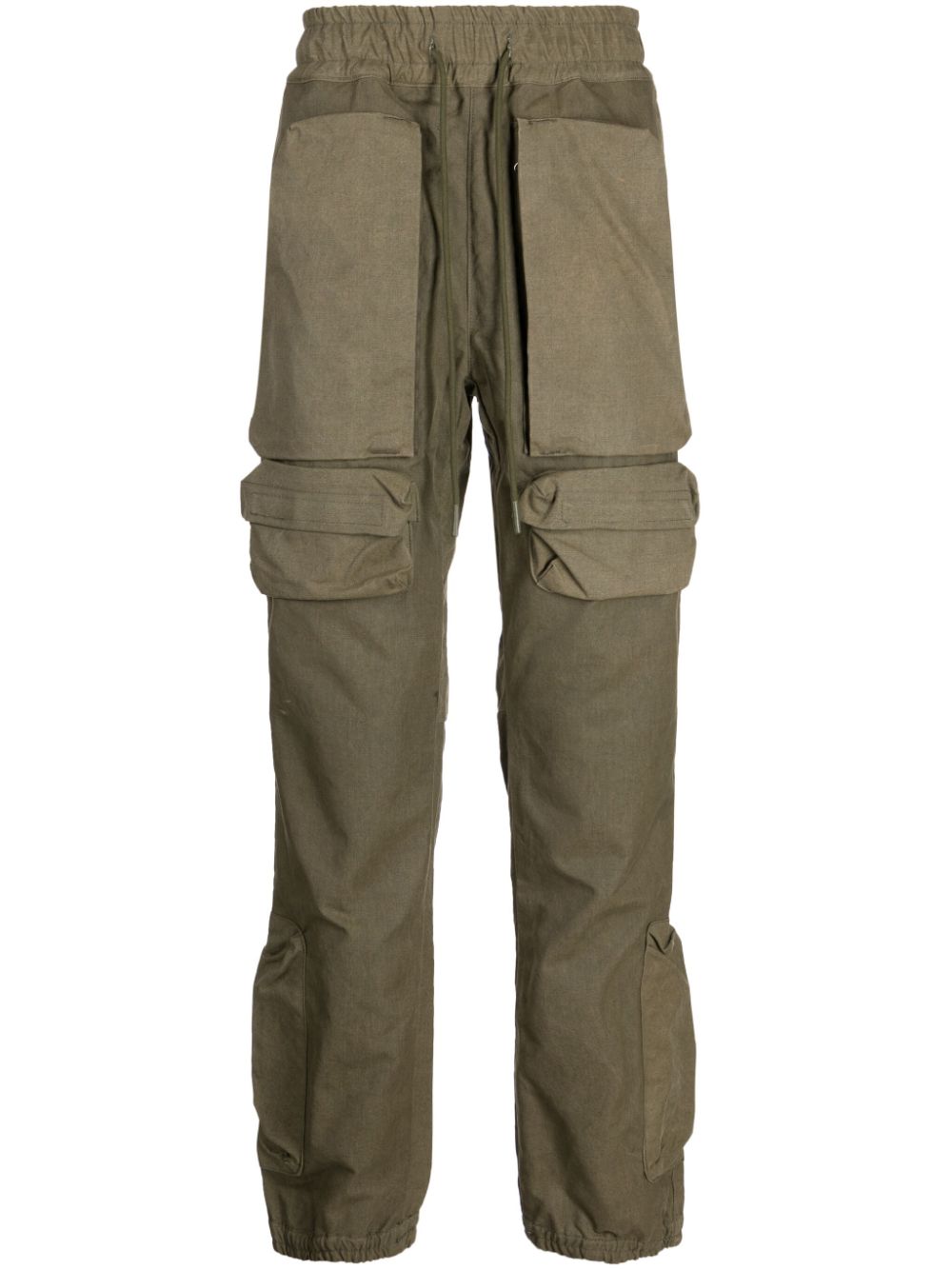 Logo-embroidered cargo track pants - Green