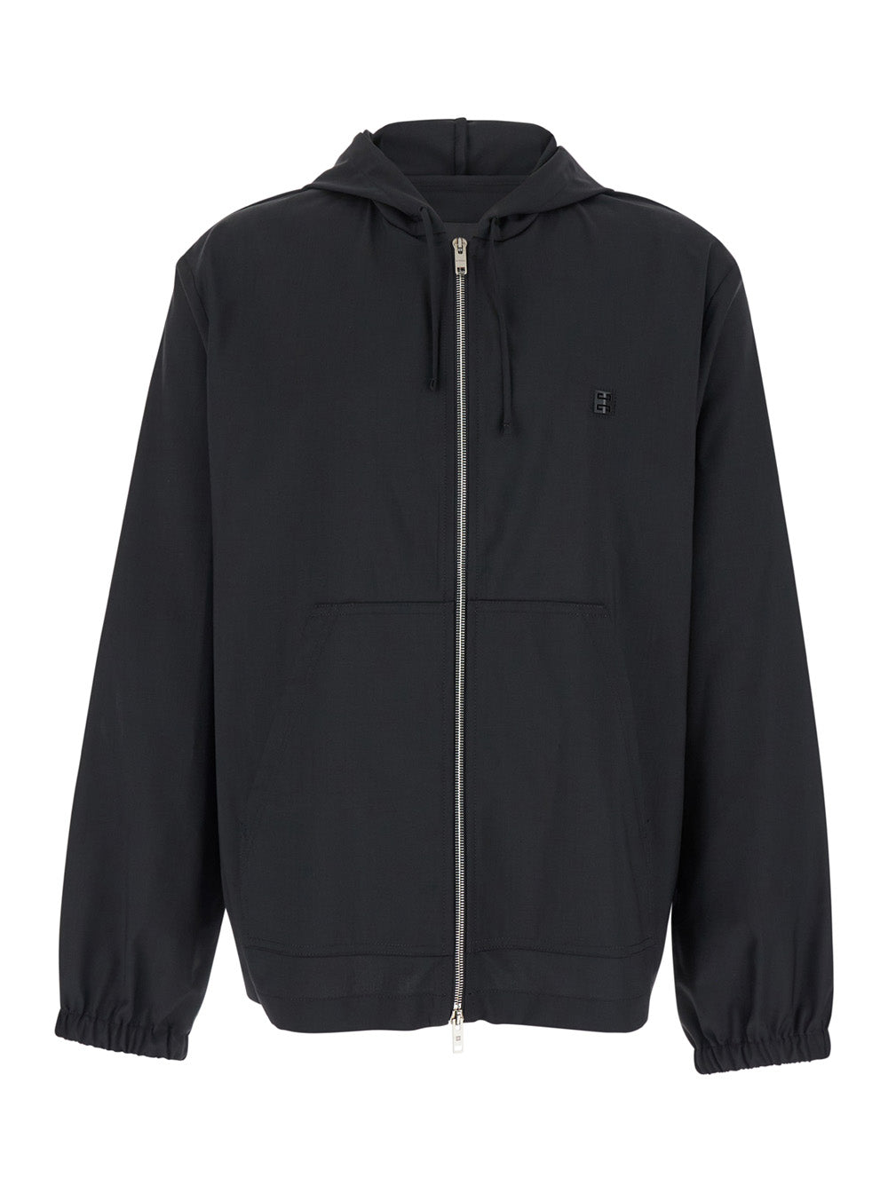Virgin Wool Hooded Coat — Black