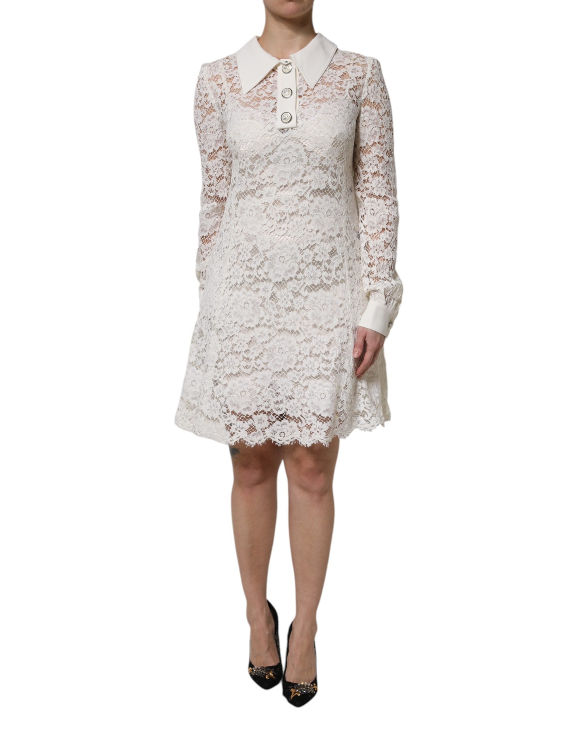 Floral Lace Dress — White