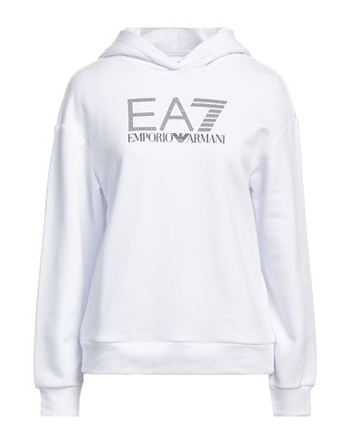 Ea7 Woman Sweatshirt White Size M Cotton, Polyester