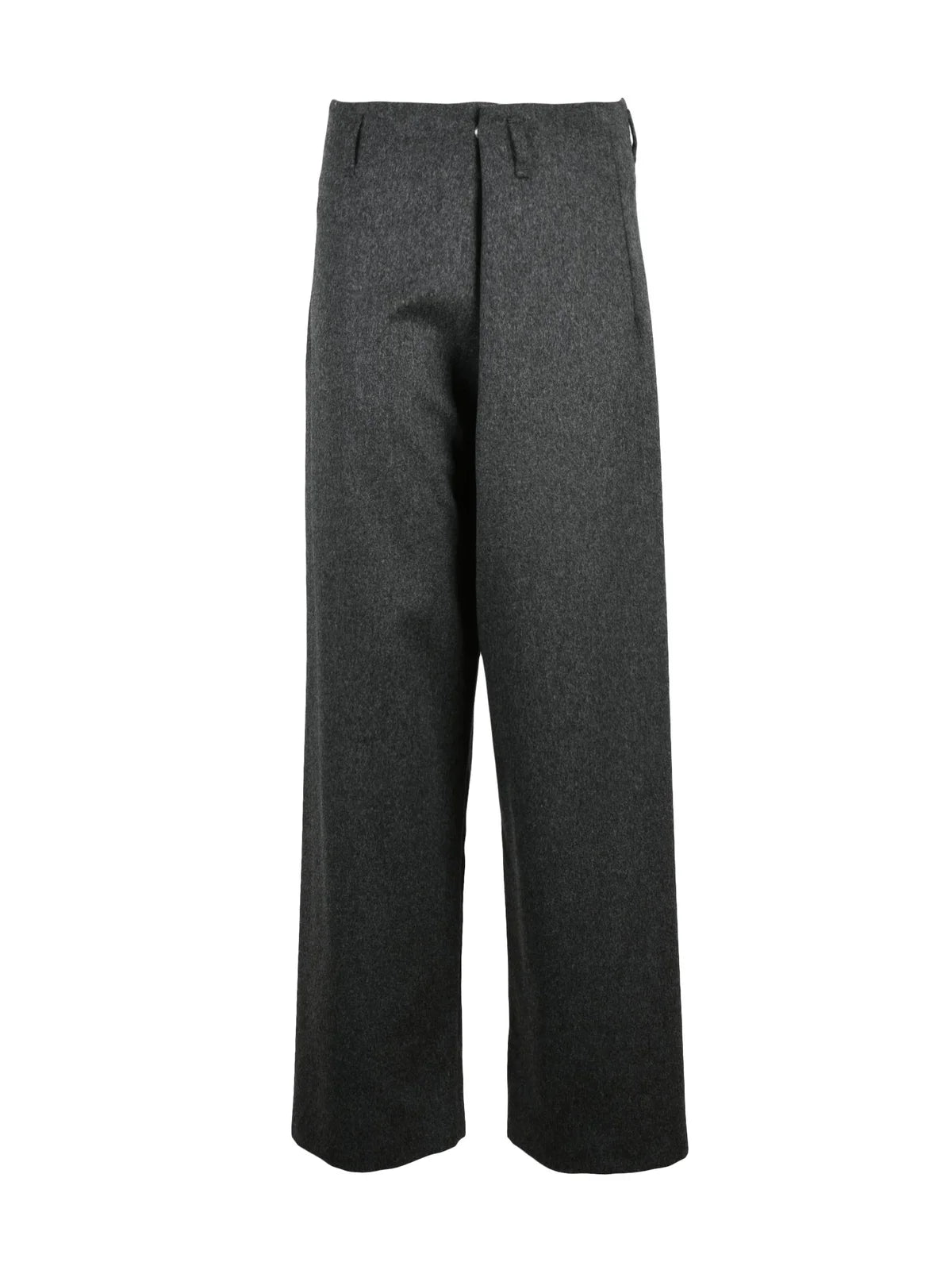 Grey High-Waist Virgin Wool Harem Pants