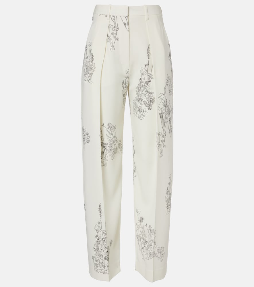 Floral wide-leg pants