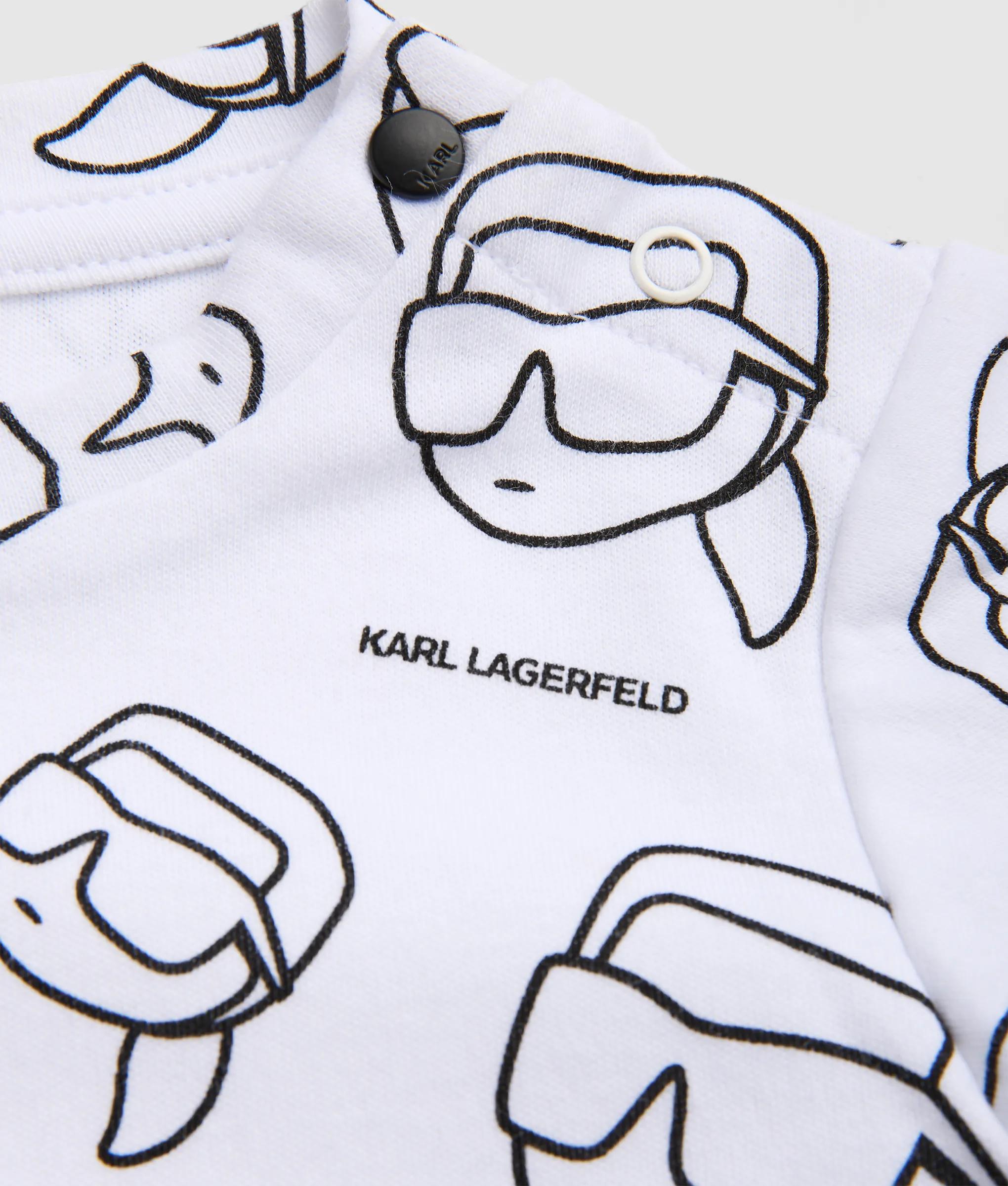 Karl Lagerfeld - Ikon Babystrampelanzug, Weiss/schwarz, Größe