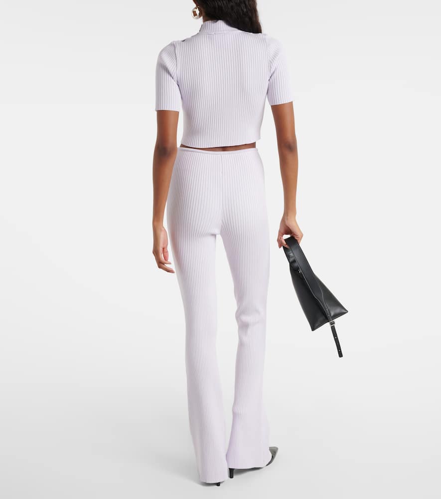 Courrèges Reedition ribbed-knit flared pants