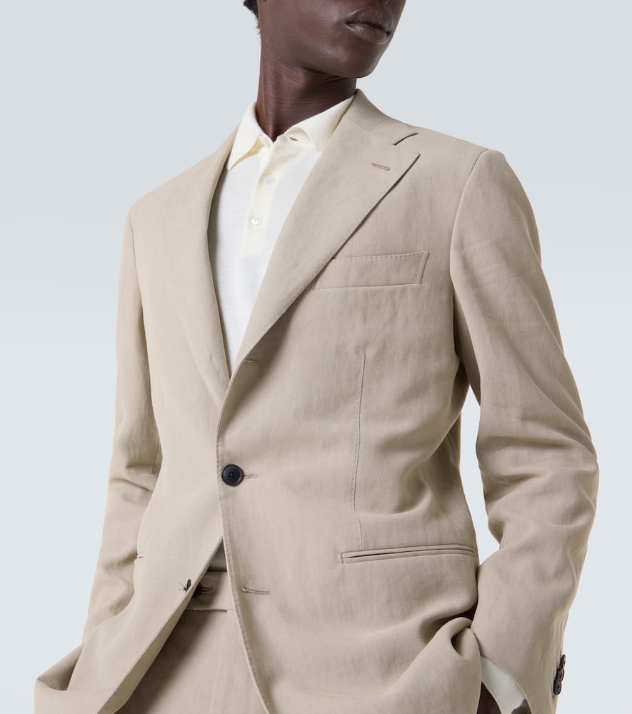 Single-breasted linen suit jacket
