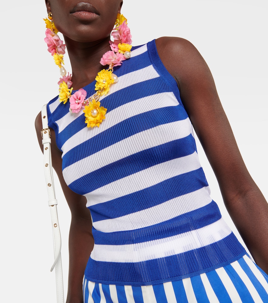 Portofino ribbed-knit striped tank top