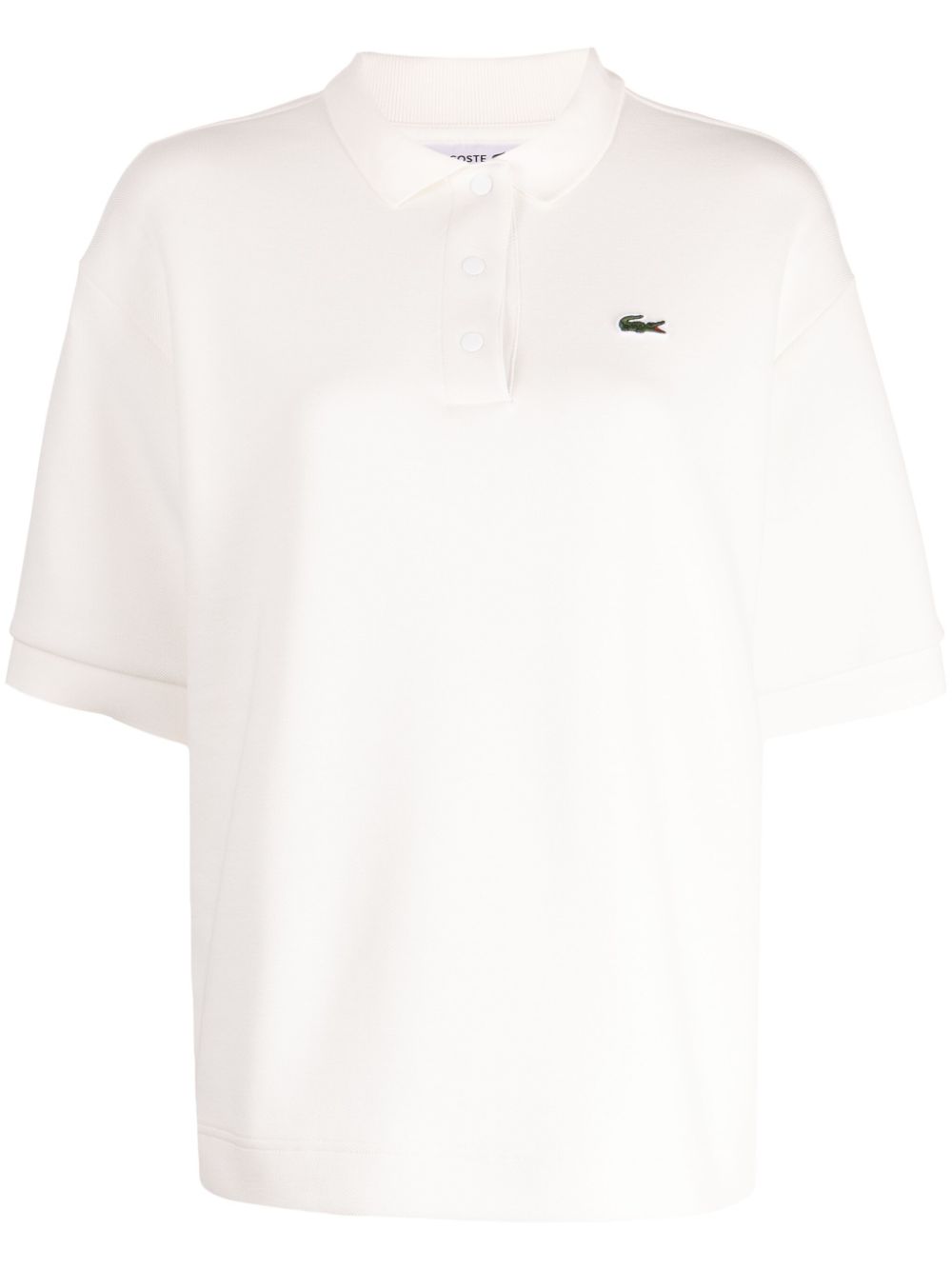 Logo-appliqué cotton polo shirt - White