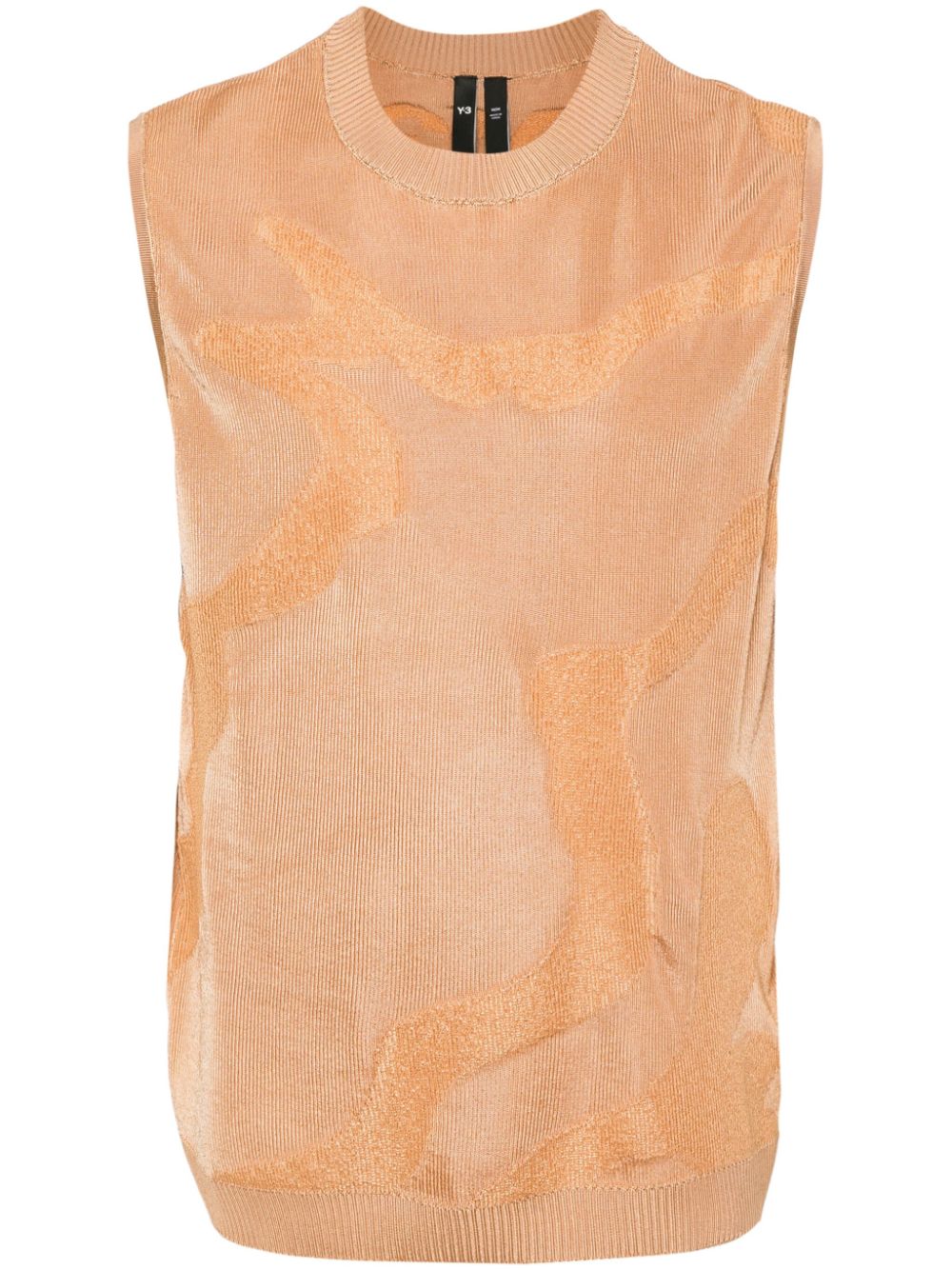 Monogram-jacquard knitted tank top - Brown