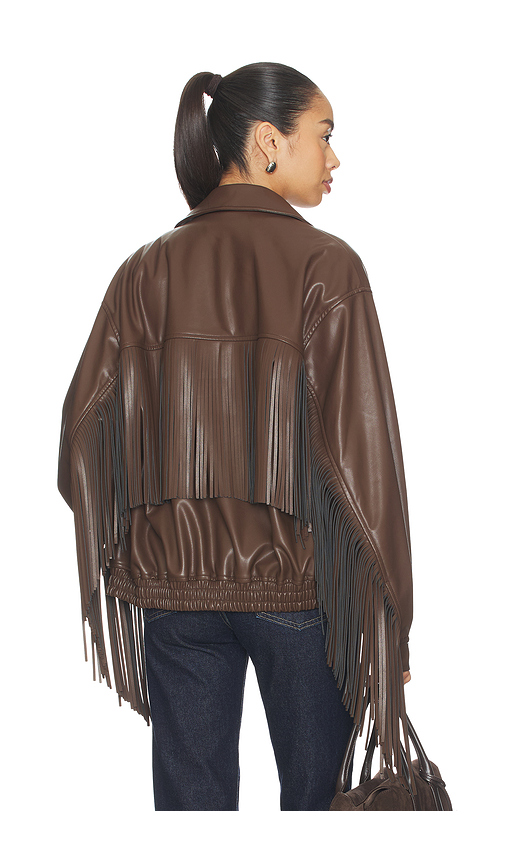 Lovers and Friends Sanna Faux Leather Jacket in Chocolate. L. Also in M, S, XL