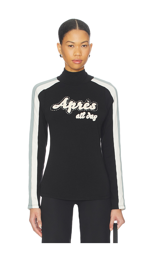 Alp N Rock Apres All Day Mockneck Sweater in Black & White. M. Also in