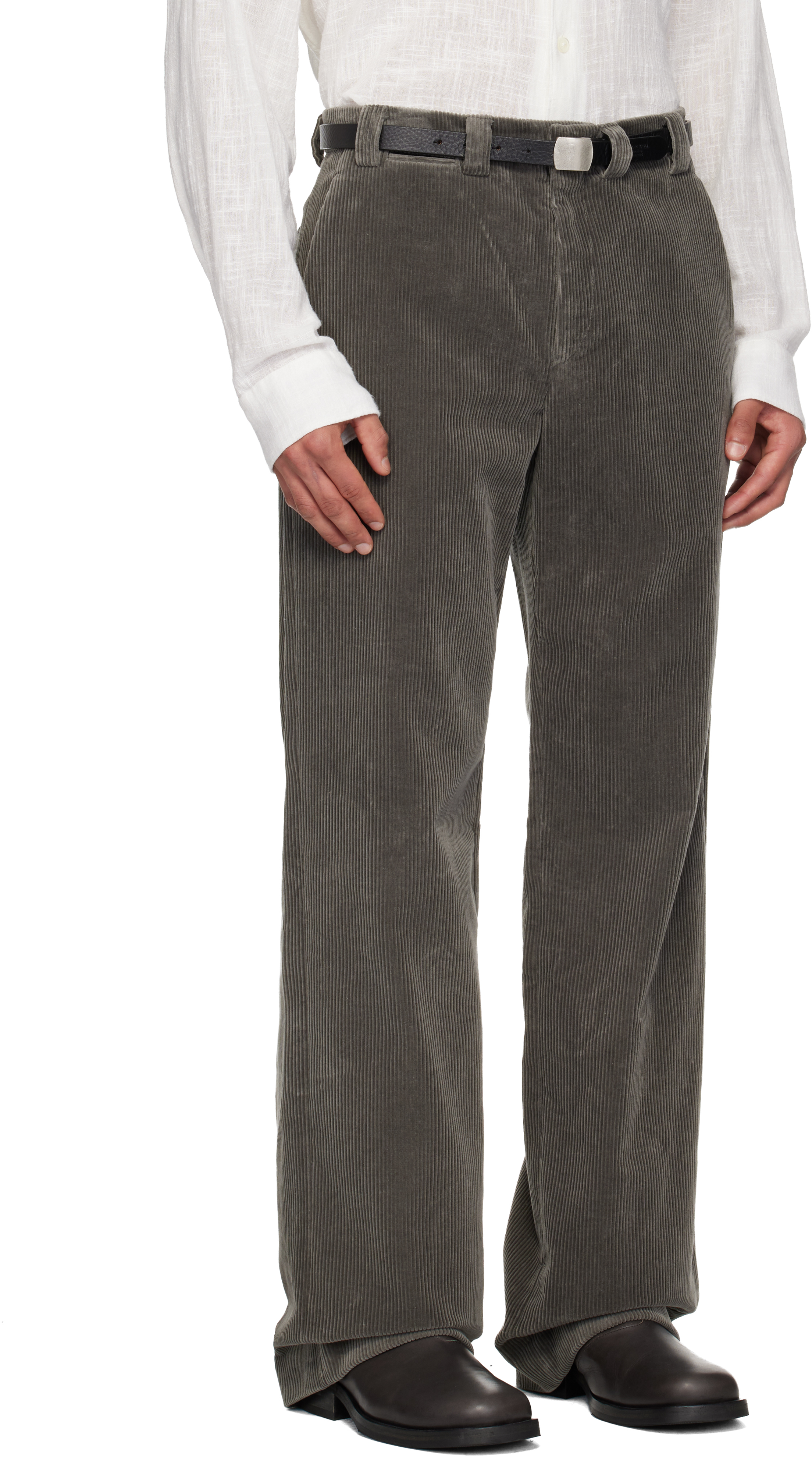 SSENSE Exclusive Gray Corduroy Trousers