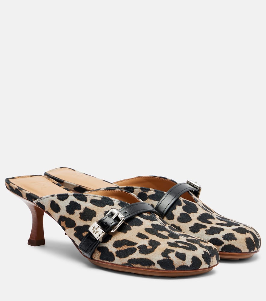 Sue printed denim mules