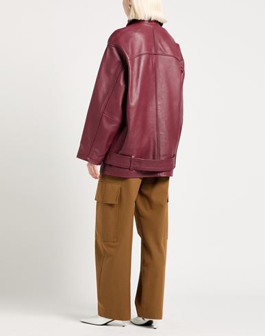 Woman Jacket Burgundy Size 4 Lambskin
