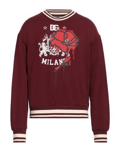 Man Sweatshirt Burgundy Size 34 Cotton, Elastane
