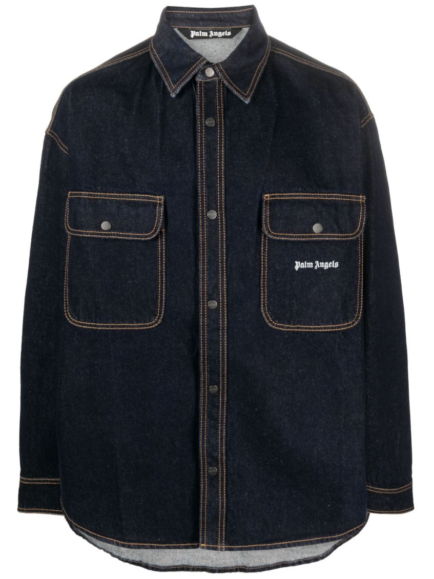 Logo Raw Wash Denim Shirt
