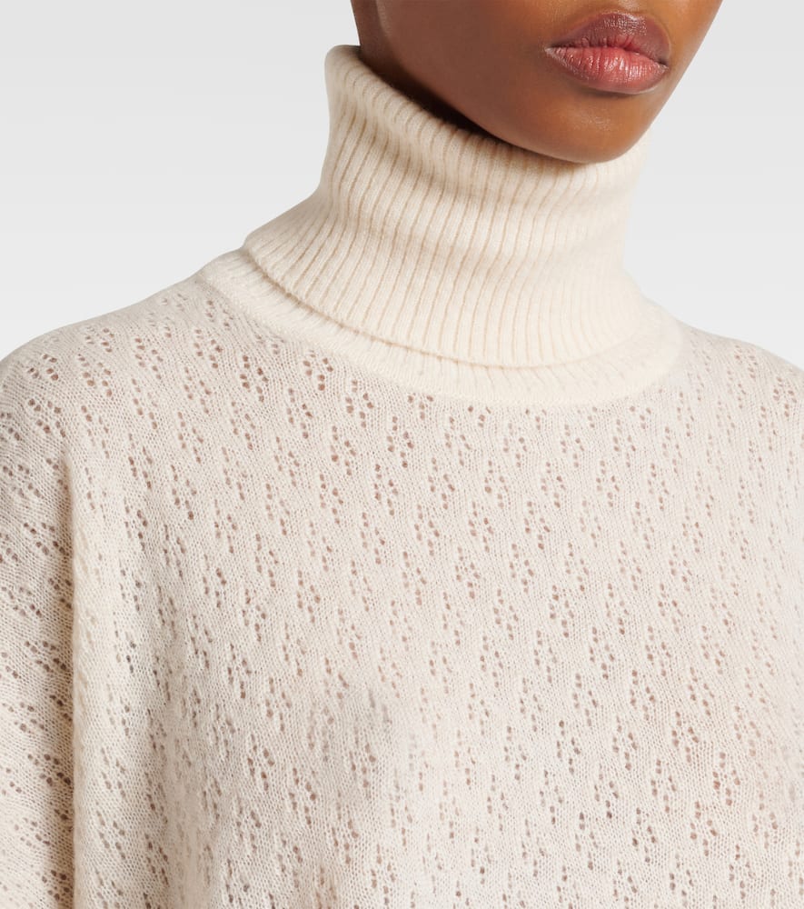 Chloé Pointelle wool-blend and silk turtleneck sweater