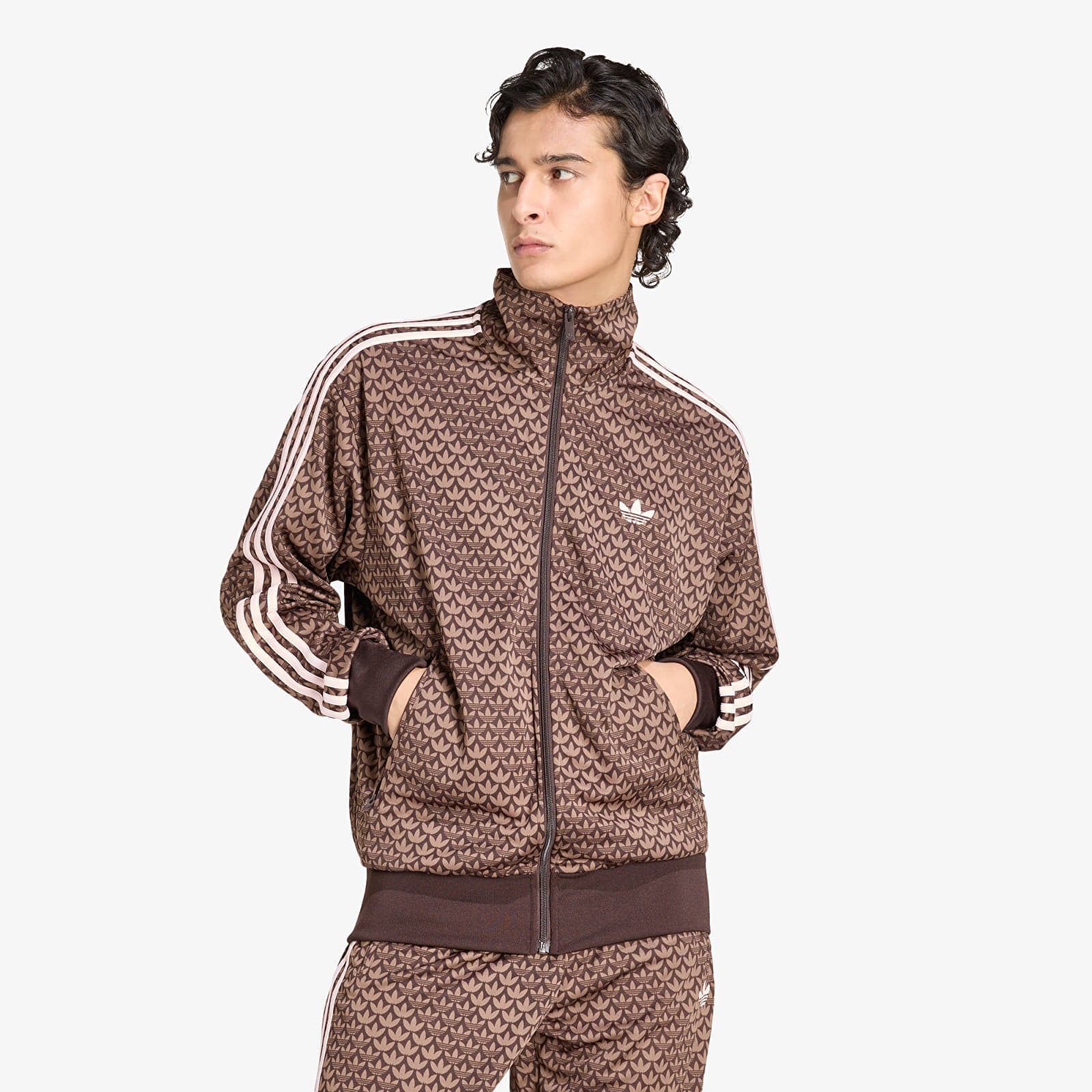 Sweatshirt adidas Firebird Loose Monogram Track Top Aurora Coffee/ Earth Strata/ Sandy Pink