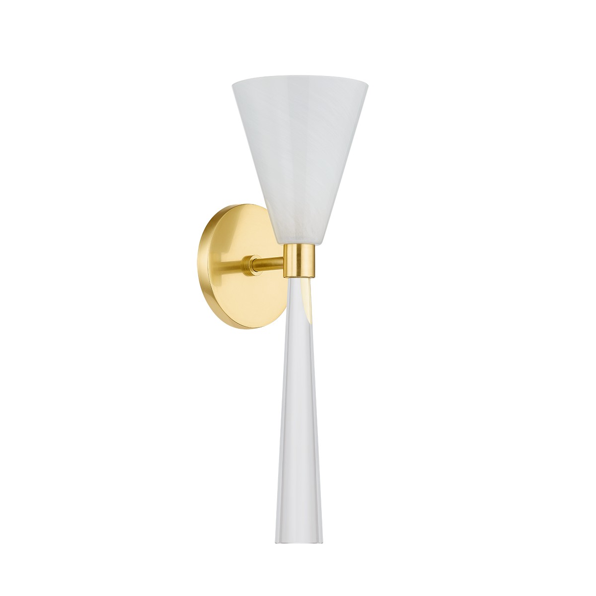 Aged Brass One Light Wall Sconce from the Amara Collection