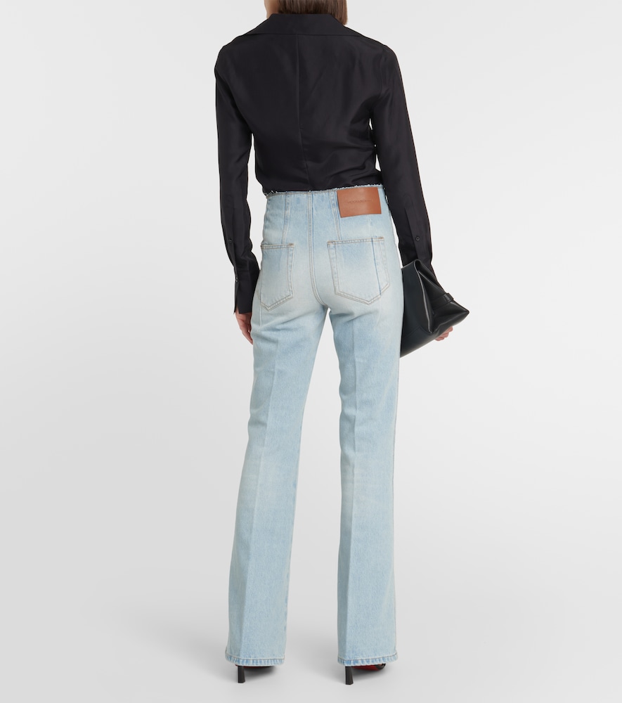 Bleached denim jeans