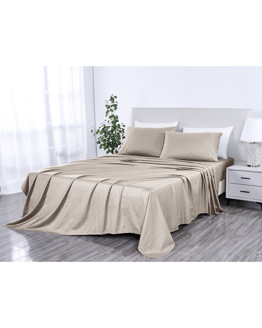 500 Thread Count Damask Stripe Sheet Set with OptiFit