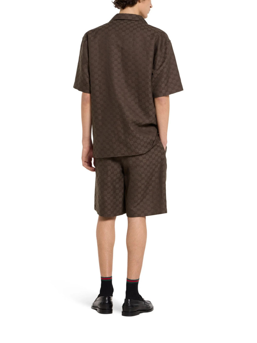 Brown Relaxed Logo Shorts