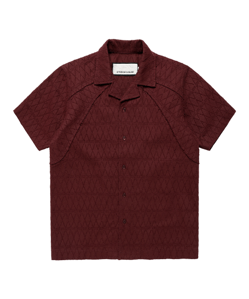TEXTURE CHECK SHIRTS WINE