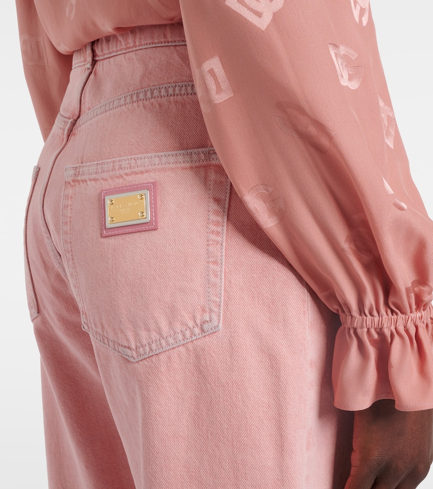 Mid-rise straight leg jeans