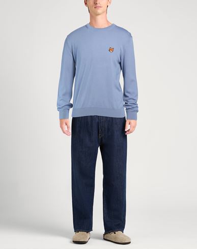 Maison Kitsuné Man Sweater Slate blue Size XL Wool