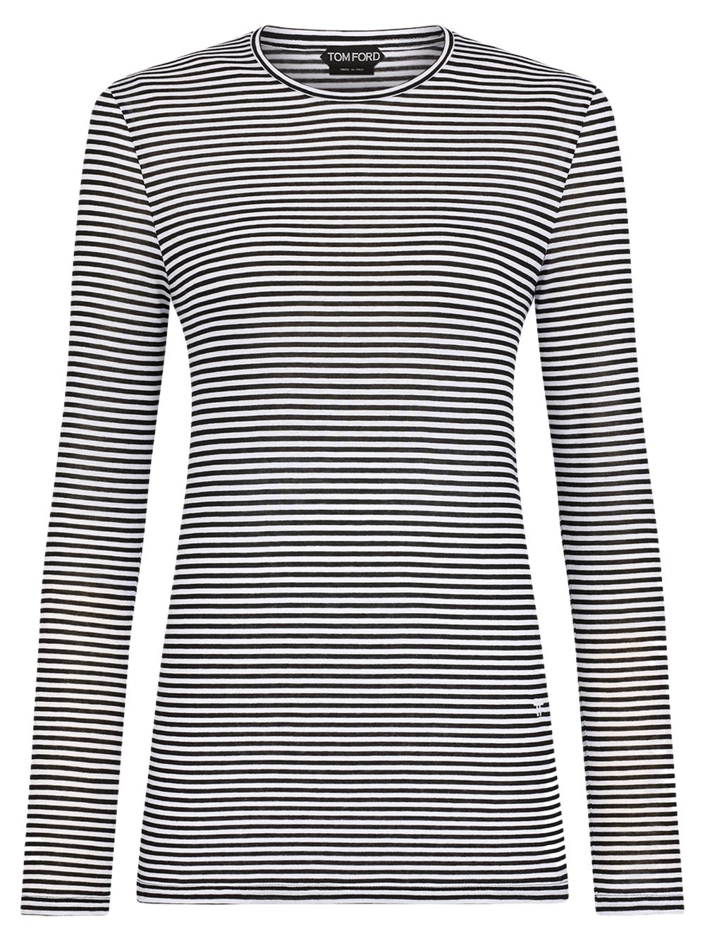 Long-Sleeved Striped T-Shirt With Tonal Tf Embroidered Logo