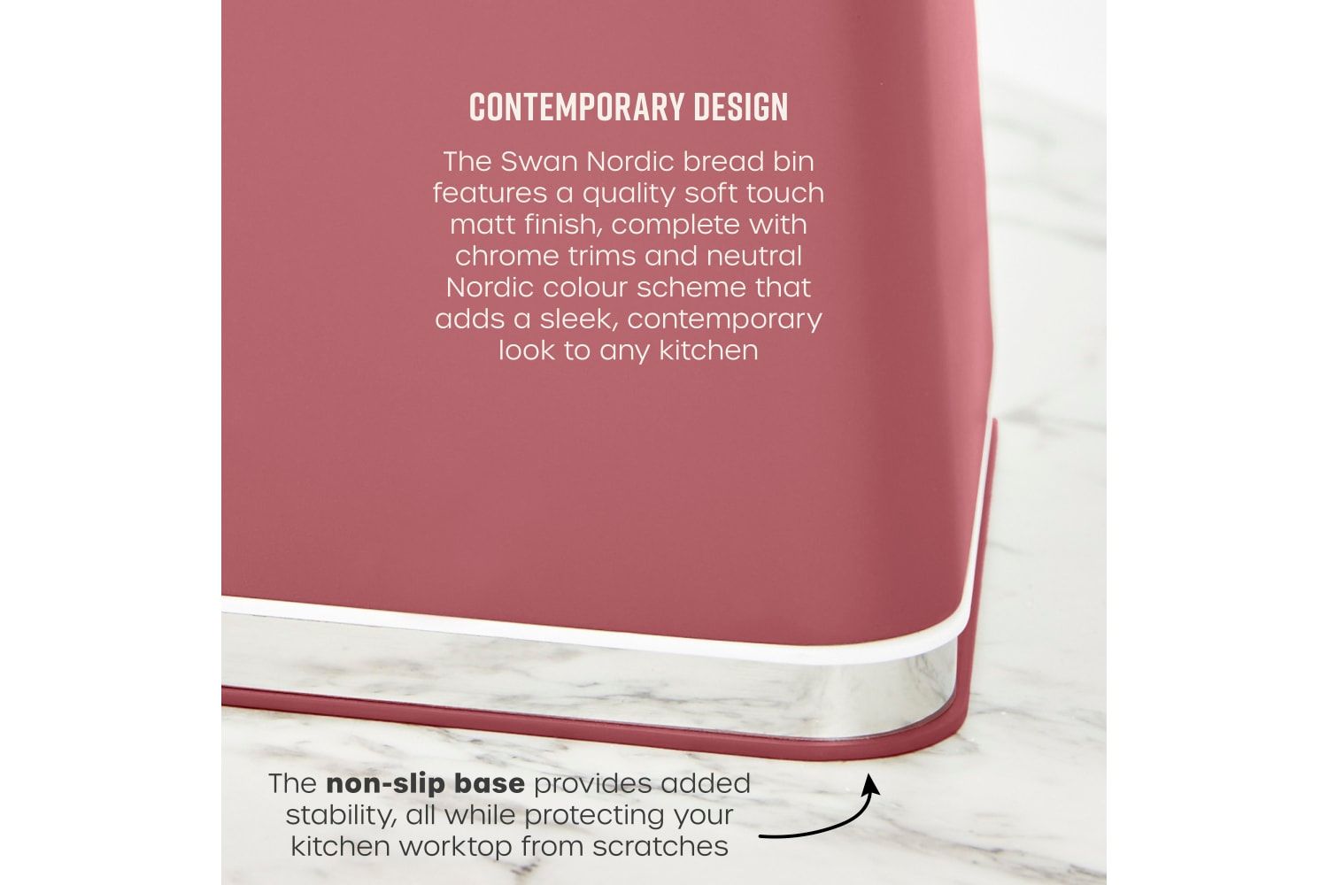 Swan Nordic Bread Bin In Rose