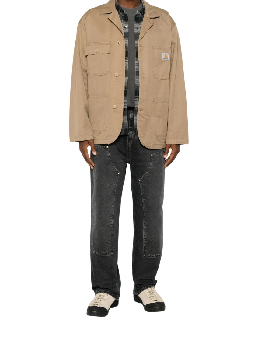 Beige Notched Lapel Blazer