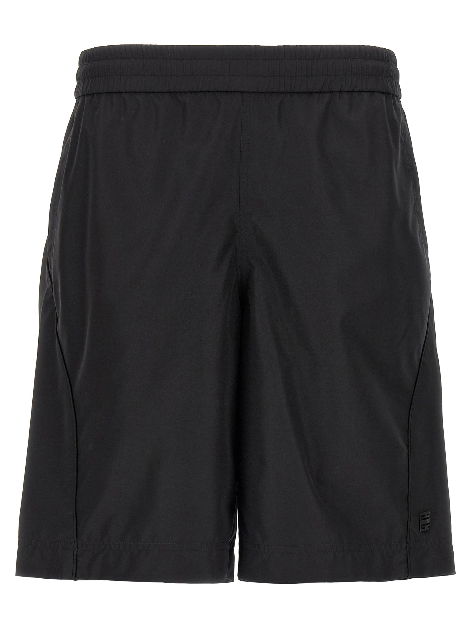 Polyester Bermuda Shorts — Black