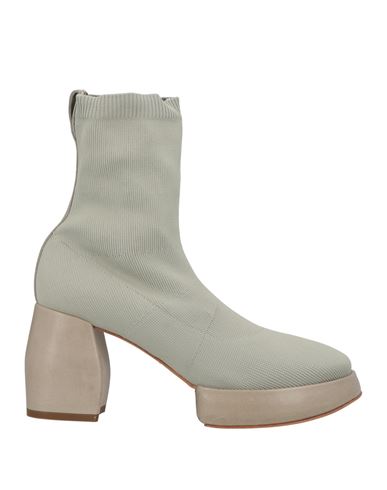 Woman Ankle boots Sage green Size 6 Textile fibers, Leather