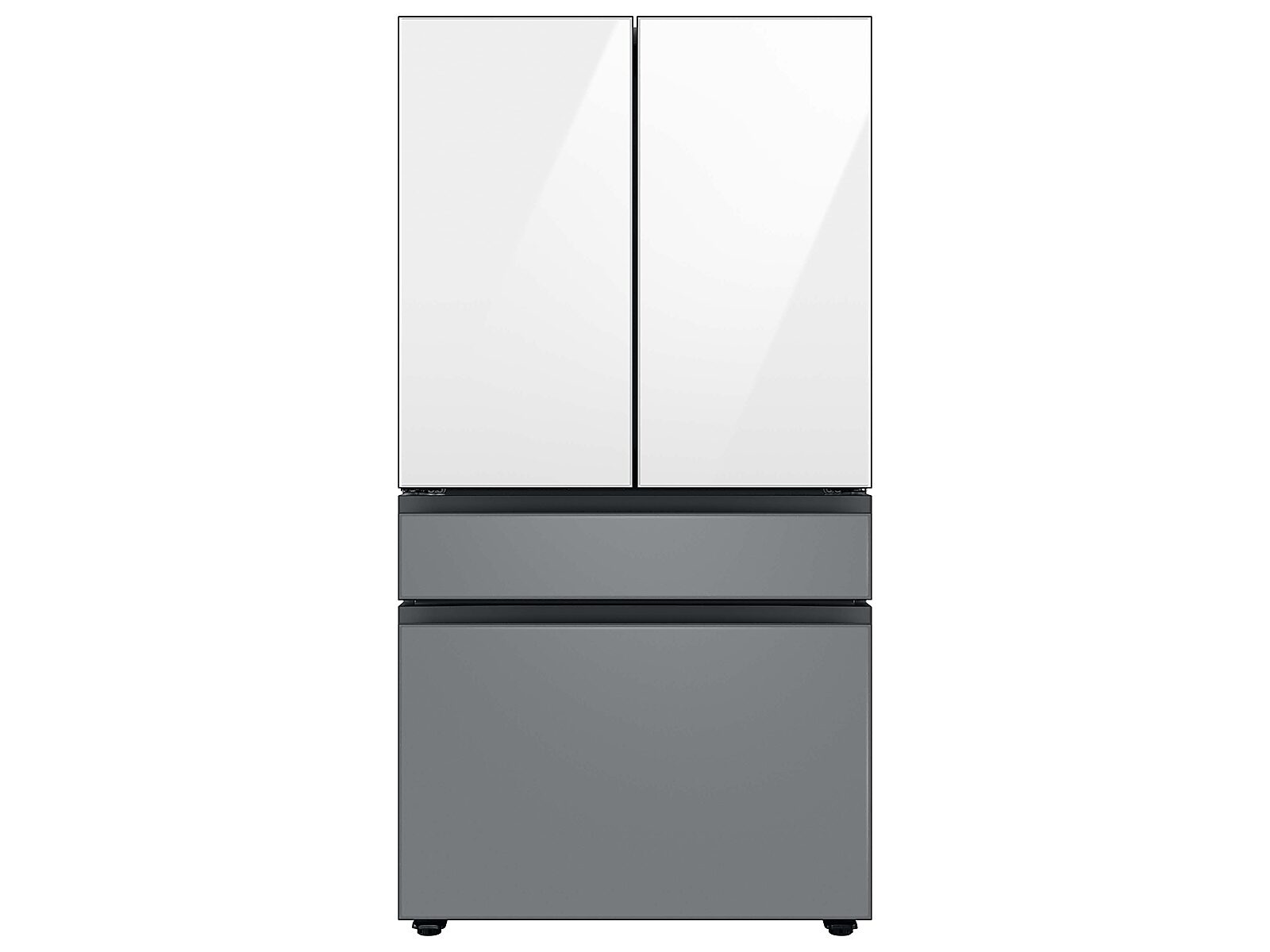 Bespoke 4-Door French Door Refrigerator Panel in White Glass - Top Panel(RA-F18DU412/AA)
