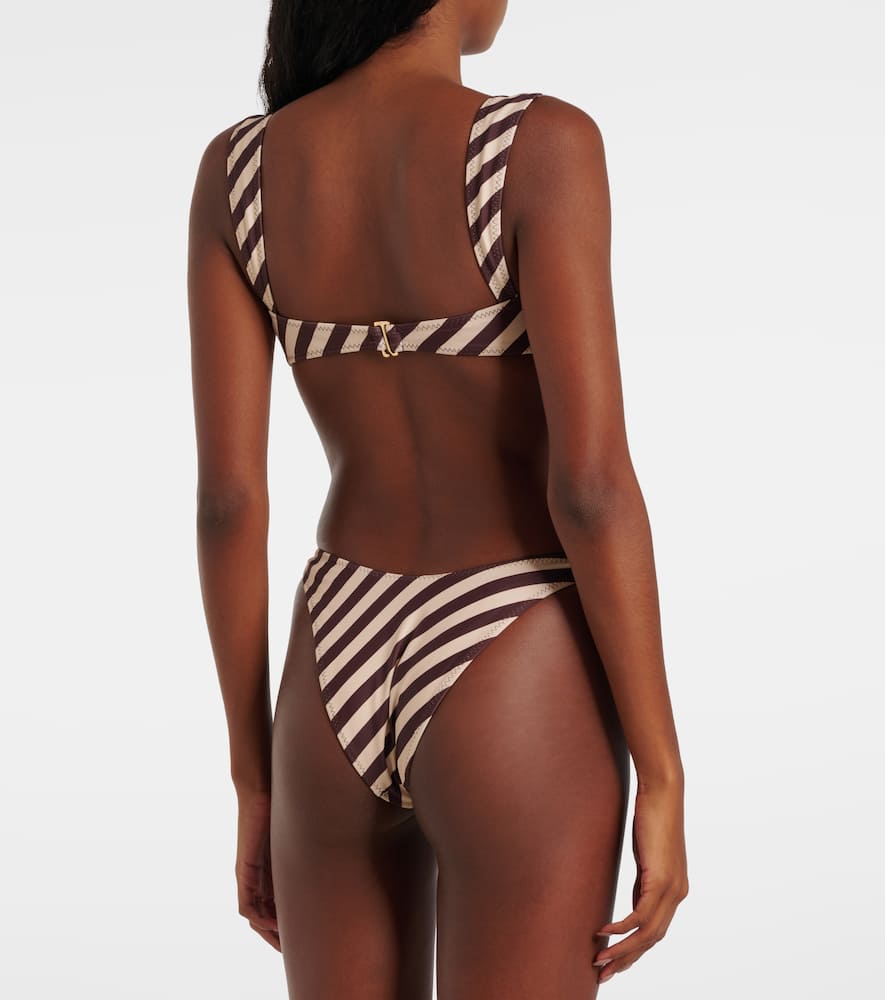 Spiral striped bikini bottoms
