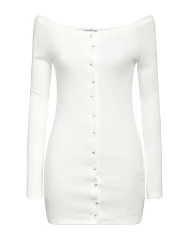 Woman Mini dress White Size M Polyester, Rayon, Elastane