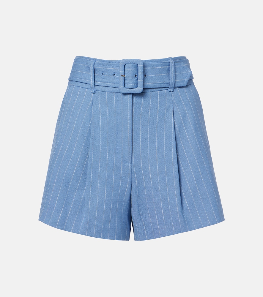 Piper striped linen-blend shorts