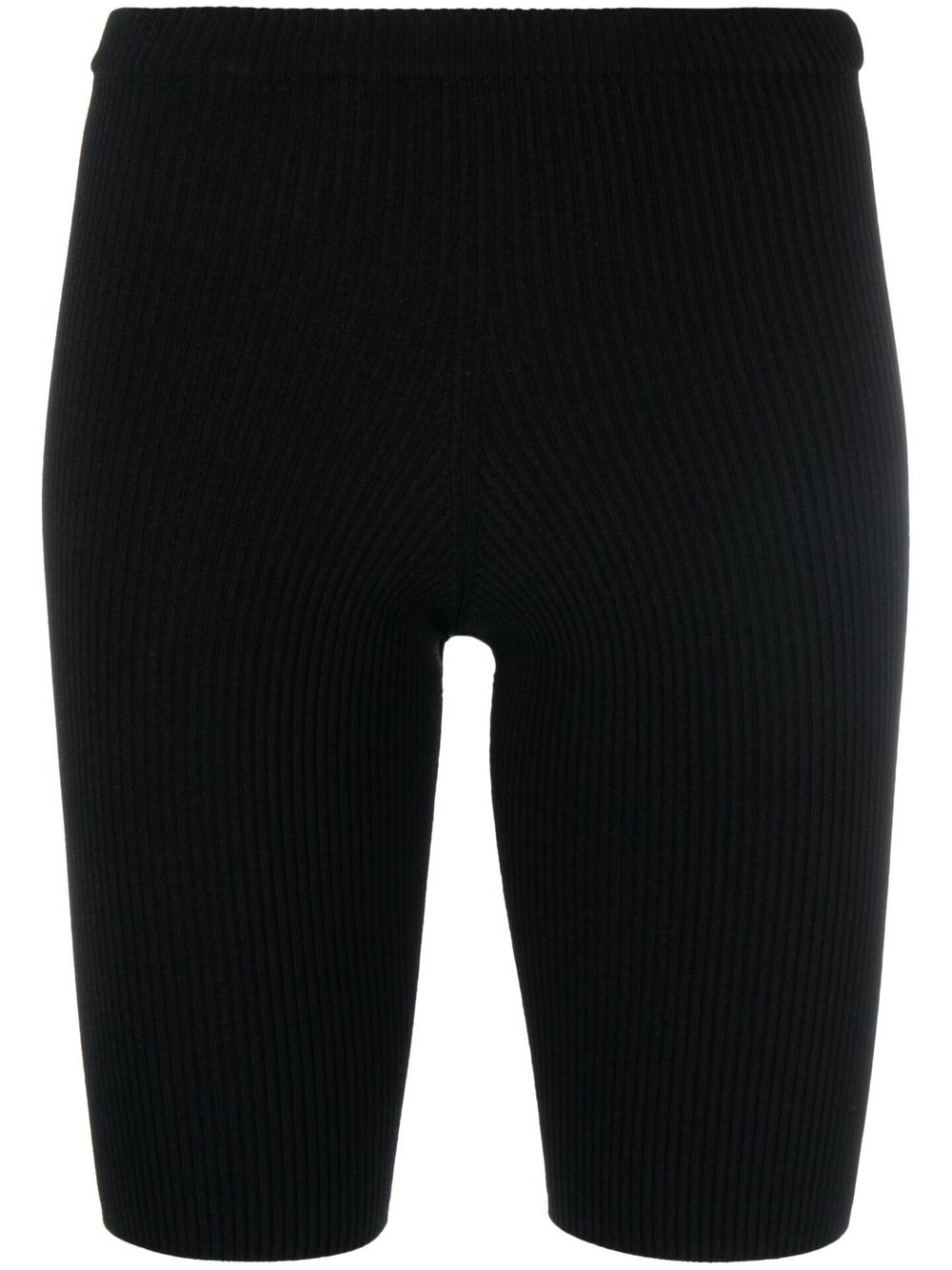 Ribbed-knit cycling shorts - Black